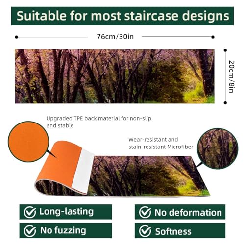 Alfombra antideslizante para peldaños de madera escaleras interiores rectangulares 15 uds 5