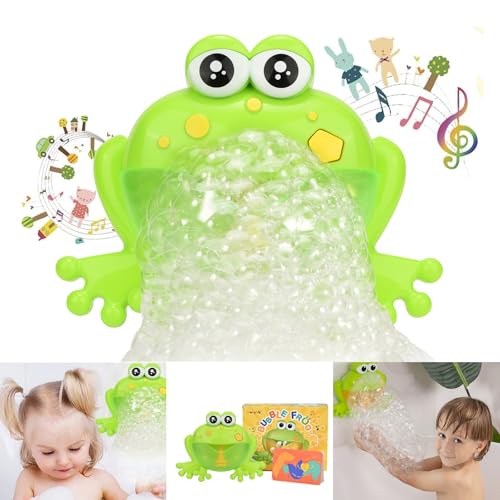 Light Up Baby Bath Bubble Toys,Tub Big Frog Automatic Bubble Maker Blower Toys with 24 Music Baby Fun Shower Toys, for Boys, Girls（New 2024）