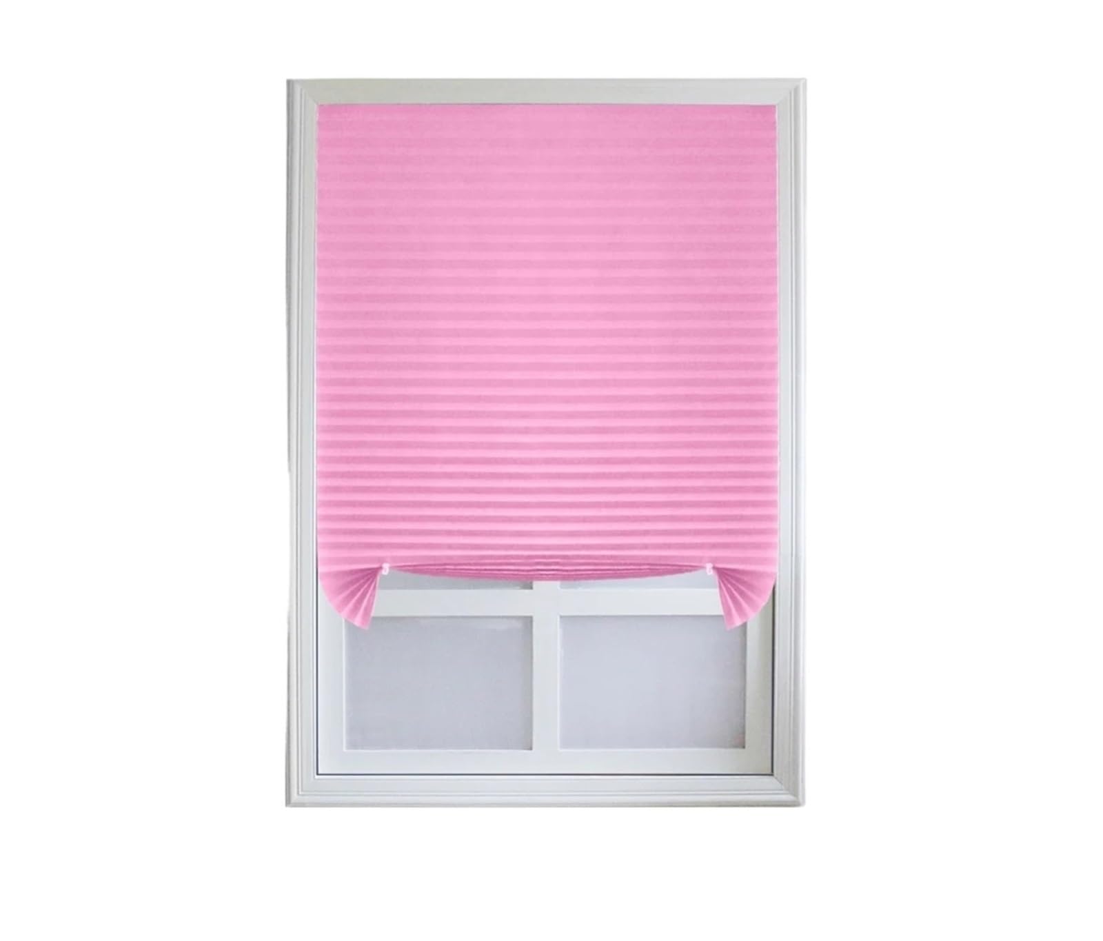 Store enrouleur sans perçage rose 90x180 cm occultant et plissé pour fenêtre