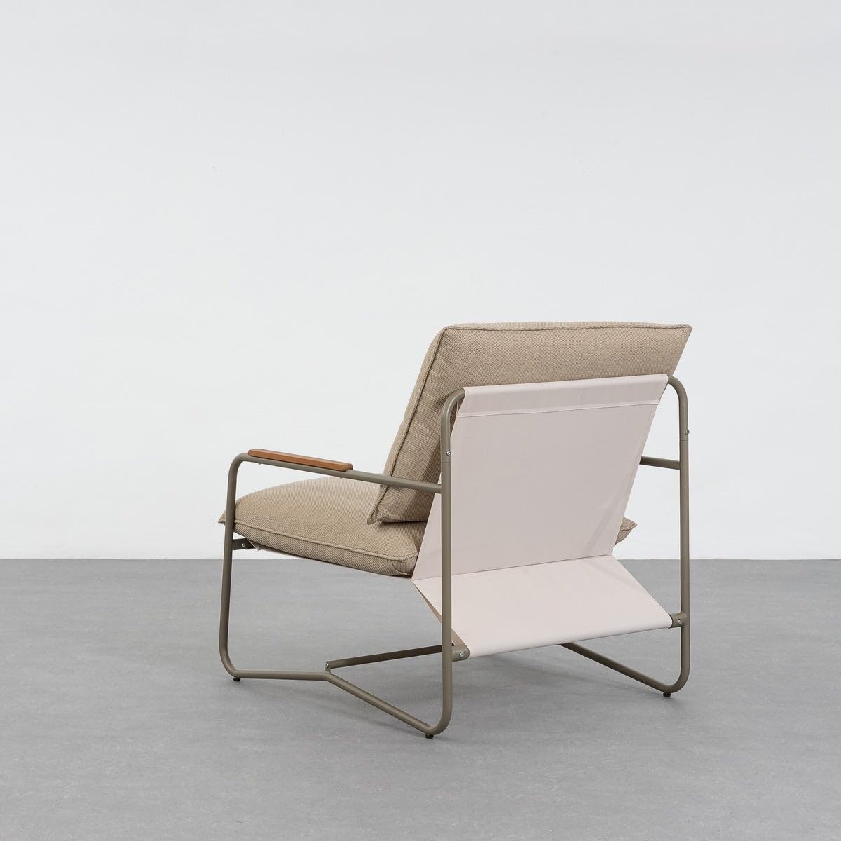 LOLAhome Conjunto de Jardín Vesta con Sofá, Mesa y 2 Sillones, Desenfundable, de Color Gris de Acero y Cristal para Terraza y Exterior