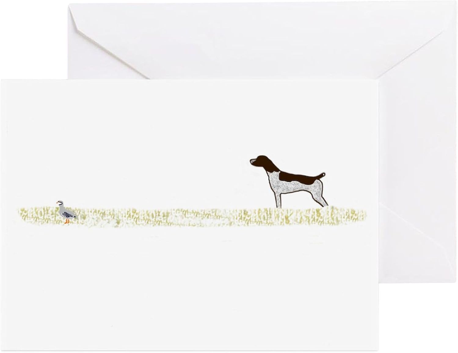 CafePress Liver Tick GSP On Chukar Greeting Card (20-pack), Note Card with Blank Inside, Birthday Card Matte