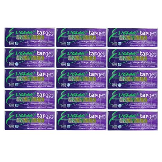 Tar-Get 15-Packs x Mini Filters SUPER SLIM for Slim Cigarettes & Roll Ups Disposable, Reusable for Smoking 15 x 10-Packs Total 150 Mini Filter