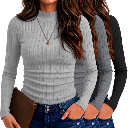 Women's Mock Turtleneck Tops 3-Pack