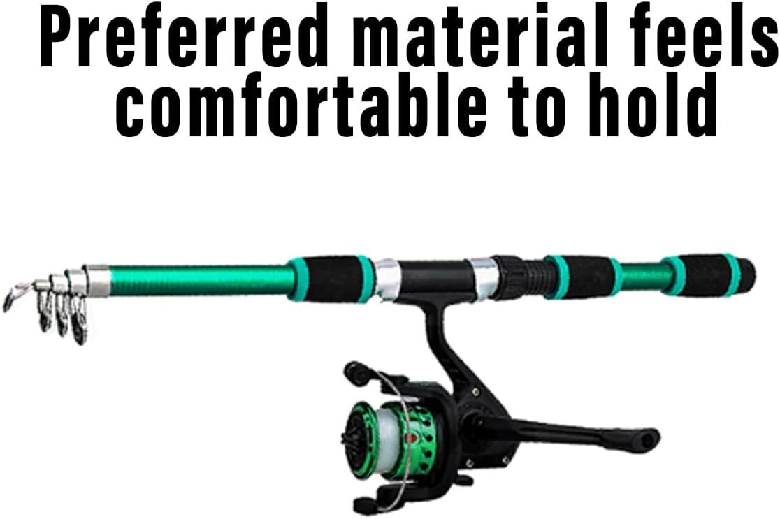 Ultra-Compact Telescopic Fishing Rod Set, 70.9 Inch Lightweight Travel Angling Kit with Reel and Accessories, Ideal for Freshwater and Saltwater