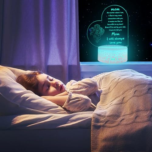Image of Rarasy Gifts from Daughters and sons to Mothers, Thanksgiving, Birthday Gifts, Mother's Day Gifts to Mothers, 3D Night Lights for Room Decoration
