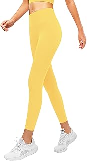 Jinhiteam Leggings atléticos para niñas, pantalones de yoga, color sólido, cintura alta, danza, correr, pantalones ajustados para adolescentes