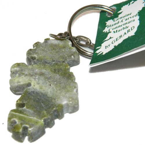 Map of Ireland Connemara Marble Key Chain Key Ring