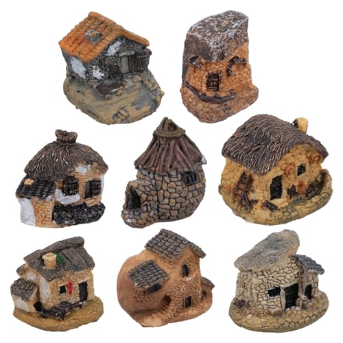 Mini casas de resina Gadpiparty con 8 piezas para decoración de jardín de hadas 2