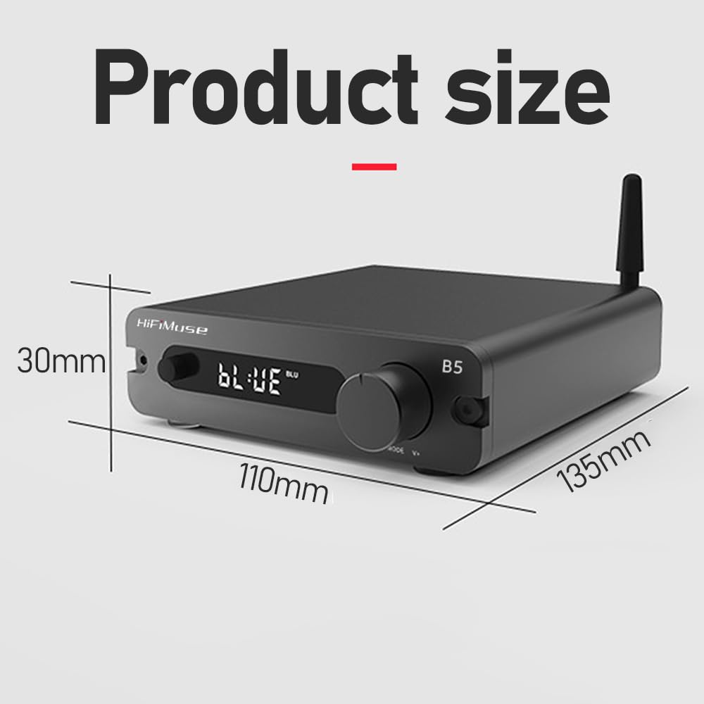 B5 2 Channel Home Audio Component Amplifiers 150W*2, Mini Class D Amp with TPA3116, for HiFi Home Theater AVR Receiver Component, Bass and Treble Control