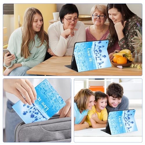 Case for 10.2 Inch iPad 9th Generation Case 2021,iPad 8th Generation Case 2020, iPad 7th Generation Case 2019-Multi-Angle Viewing Stand Cover with Pencil Holder, Auto Sleep Wake (Blue Sea)