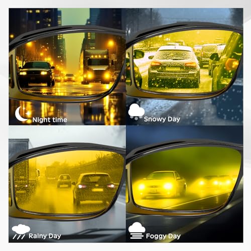 Image of Bio-th Night Driving Glasses for Men Women, Fit Over Glasses Anti Glare Polarized Night Vision Glasses for Driving,HD Lens