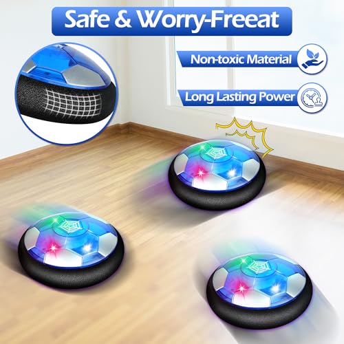 Helsort Hover Soccer Ball Set, Hover Hockey Set for Kids, Air Floating Soccer Toys Hockey Ball with Led Light, Indoor Outdoor Sports Toys & Games, Christmas Birthday Gifts for 3-12 Years Boy Girl by Helsort - Image 4