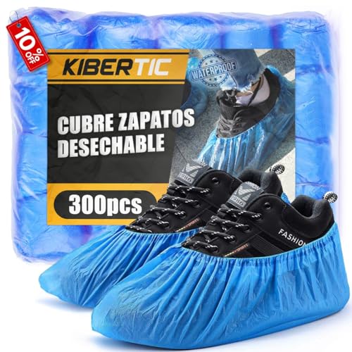 KIBERTIC - 300 Pcs Cubre Zapatos Impermeable Desechables, Patucos Desechables - Antideslizantes y Resistente al Agua, Cubrezapatos Desechables Ideal para Uso Médico e Industrial, Fácil Usar Ajustar