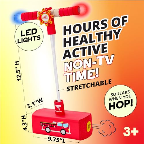 Image of Flybar My First Foam Pogo Jumper for Kids Fun and Safe Pogo Stick for Toddlers, Durable Foam and Bungee Jumper for Ages 3 and up, Supports up to 250lbs (Red Fire)