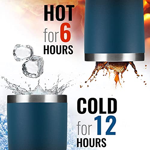 Tdyddyu 12 Pack 20 Oz Double Wall Stainless Steel Vacuum Insulated Tumbler Coffee Travel Mug With Lid, Durable Powder Coated Insulated Coffee Cup For Cold & Hot Drinks (Ombreindigo, 12Pack) #TOP4