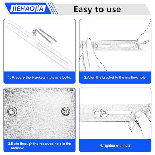 Mounting Set for Fence Mailbox 2 Pieces Mailbox Mounting Bracket with M5 Bolts and M5 Nuts, 215x 24 mm - Image 4