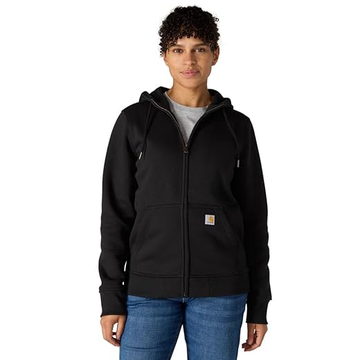 Carhartt womens Clarksburg Full Zip Hoodie (Plus Sizes) Hooded Sweatshirt, Black, 2X US