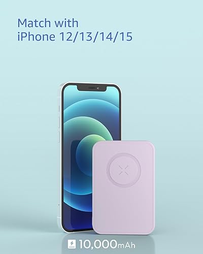 Miniatura 2 de LL TRADER 008 - Cargador portátil magnético inalámbrico de 10000 mAh, compatible con MagSafe para iPhone 12131415 Series (rosa)