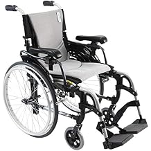 Karman Healthcare S-Ergo 305 Ultra Lightweight Ergonomic Wheelchair, 18" Seat, Quick Release Wheels, 29 lbs, Pearl Silver, Flip-Back Armrests, Adjustable Height