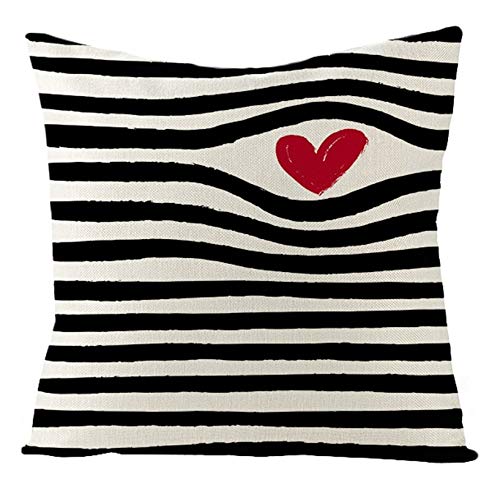 AtHomeShop 45 x 45 cm Funda de cojín decorativa en lino Cover