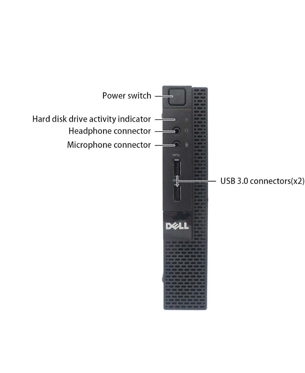 Dell Optiplex 3020 - Mini ordenador de sobremesa con pantalla de 24 pulgadas, Intel Core i3-4160, 8 GB de RAM, SSD de 128 GB, teclado QWERTY estadounidense, Wi-FI, Bluetooth, Windows 11 Pro — view 4