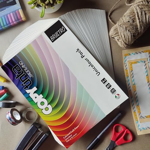 Image of BRUSTRO Copytinta Coloured Craft Paper A4 Size 80 GSM Grey Shade (Grigio), 60 Sheets Pack | Double Side Colored, Ideal for Origami, Scrapbooking, Making Card, DIY Art & Craft.