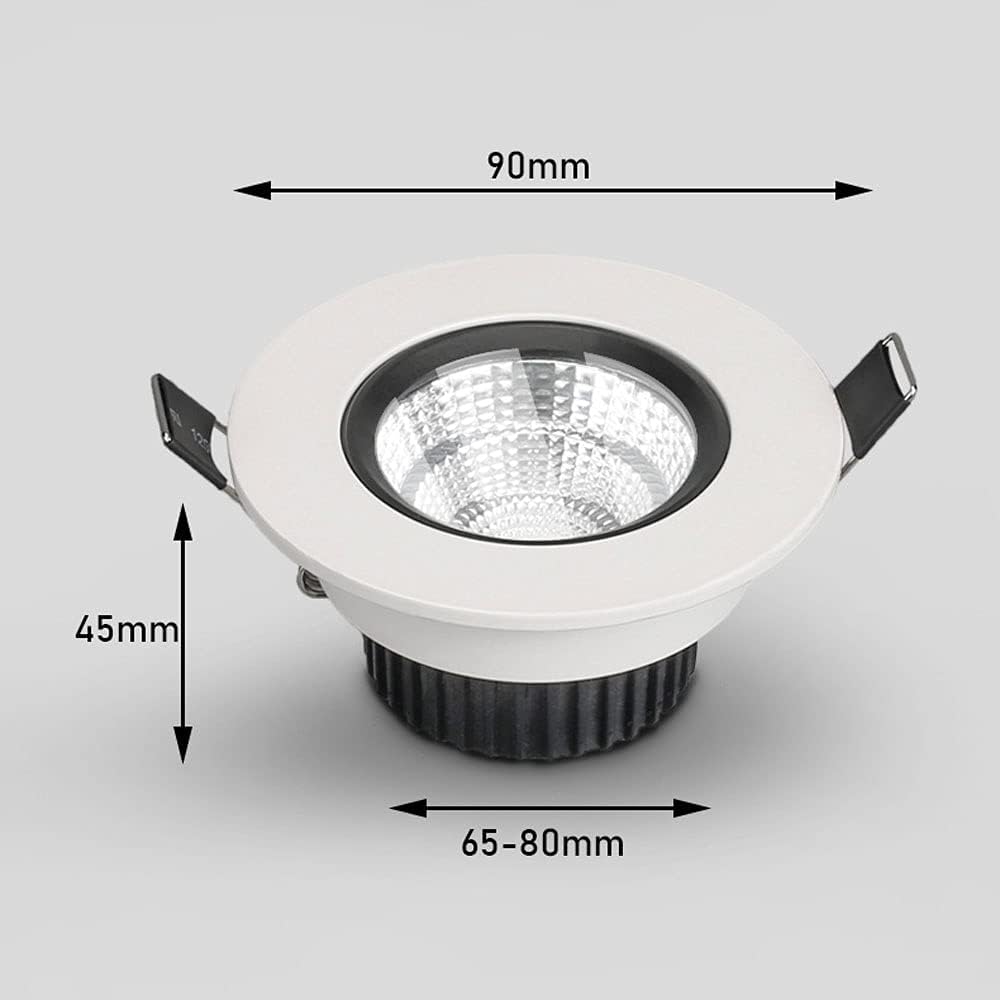 Downlights Ceiling,Ultra-Thin 3W Downled Embedded Small Spotlight,65-80Mm Cutout 4000K 110-240V Indoor Ceilinging Fixture,for Bedroom Kitchen Living Room
