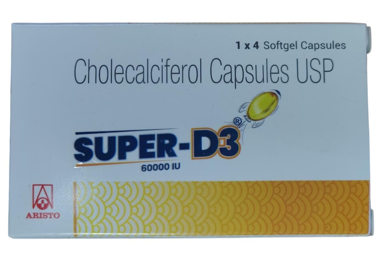 Super D3 60000 IU - Strip of 4 Capsules