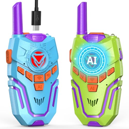 Image of Inspireyes Walkie Talkies for Kids Rechargeable, AI Toy for Kids with Parental Controls, Long Range with Flashlight, Interactive ChatGPT Toy, STEM Gift for Boys Girls Ages 3-12 Outdoor Play Camping