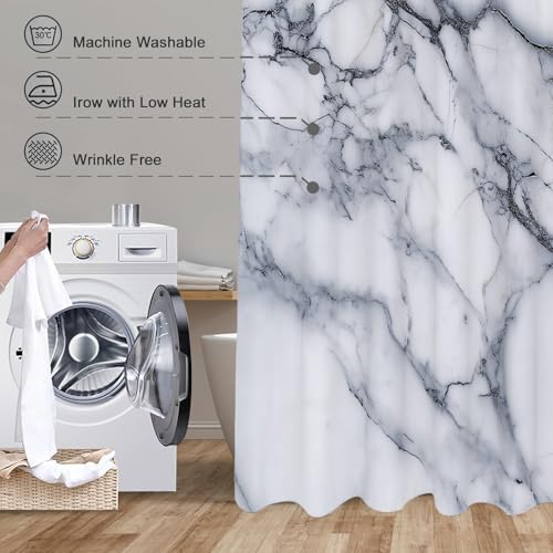 Rideau de douche imperméable lesté au motif marbre abstrait - 5
