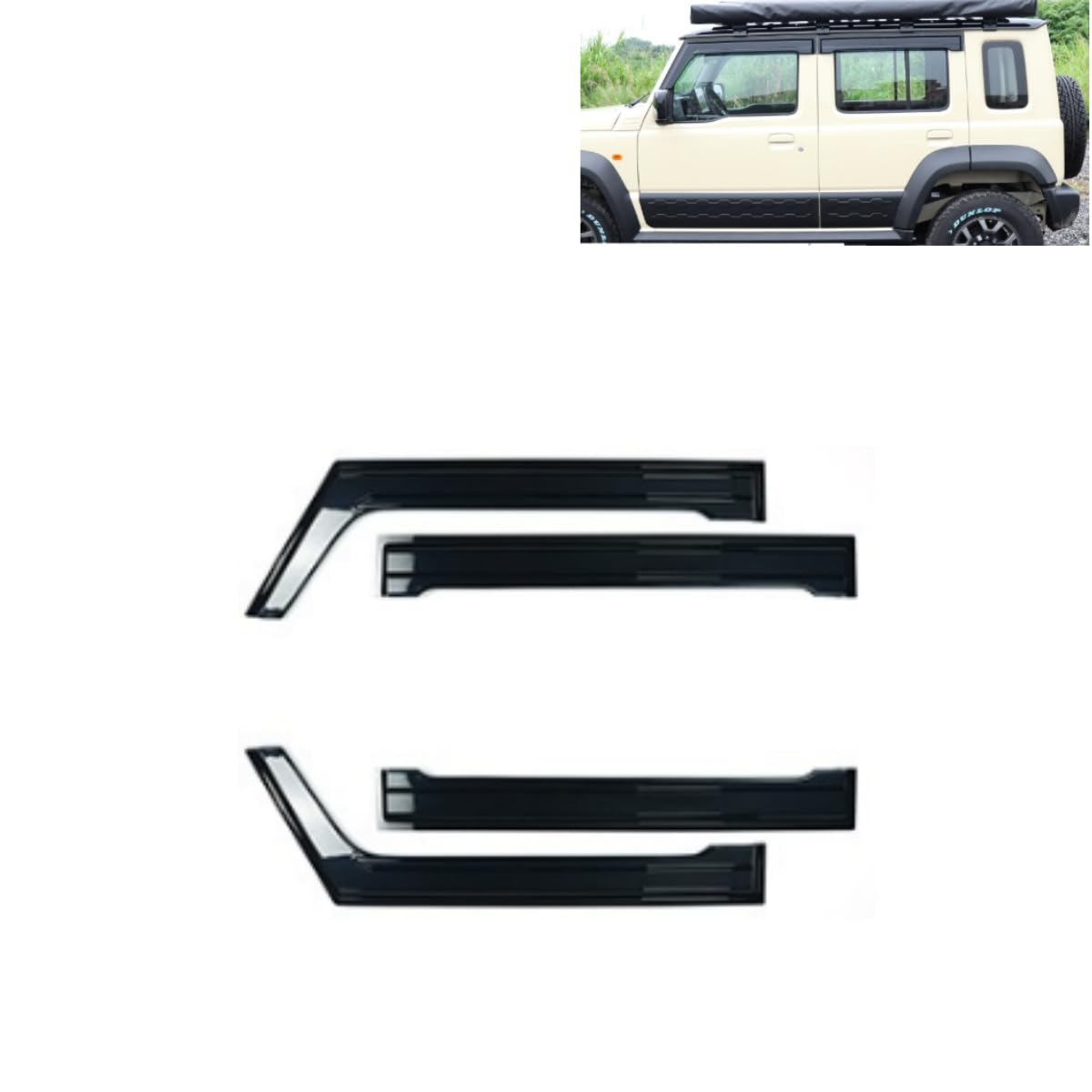 4/6 Szt Osłon Przeciwdeszczowych Szyb Do Suzuki Jimny 5-drzwiowego 2023+ (4pcs null)