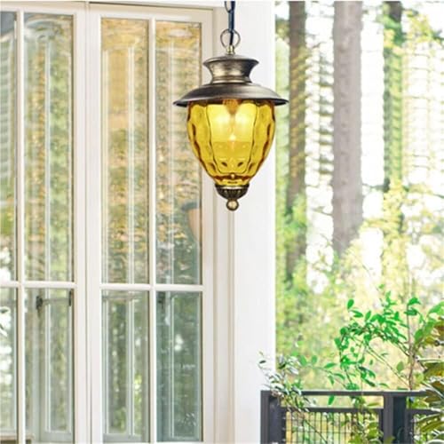 Lampe suspendue d'extérieur étanche rétro en verre pour jardin et tonnelle LWX