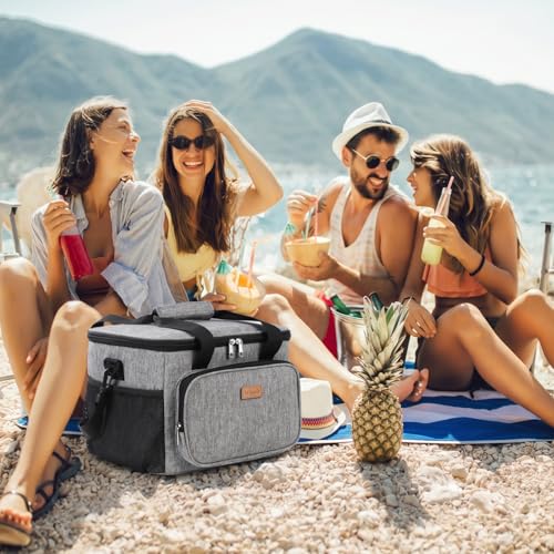 Image of Lifewit Medium Lunch Bag Insulated Lunch Box Soft Cooler Cooling Tote for Adult Men Women, Gray 48-Can (33L)