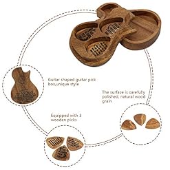 Boîte de médiators en Bois pour Guitare, Boîte de médiators en Forme de Guitare en Forme de Guitare avec 3 médiators de… - Les Beatles, Paul McCartney, John Lennon, RIngo Starr, George Harrison Boîte de médiators en Bois pour Guitare, Boîte de médiators en Forme de Guitare en Forme de Guitare avec 3 médiators de… – Image 2