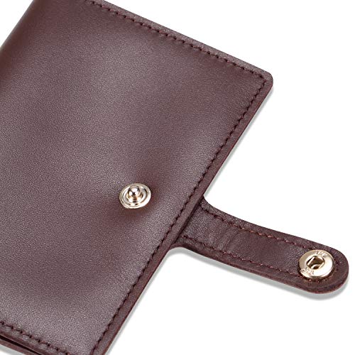 Image of HISCOW Minimalist Thin Bifold Card Holder - Italian Calfskin (Dieter Diez, Coffee)