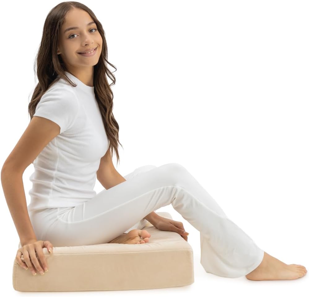 Milliard Memory Foam Floor Pillow, 22" Decorative Square Floor Cushion with Soft Washable Velour Ribbed Cover (Navy)