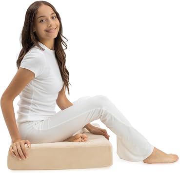 Milliard Memory Foam Floor Pillow, 22" Decorative Square Floor Cushion with Soft Washable Velour Ribbed Cover Ivory