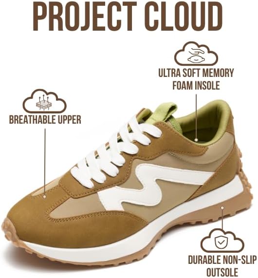 Project Cloud Trendy Fashion Sneakers for Women 2026 - Memory Foam and Non-Slip Comfortable Casual Ladies Shoes for Womens Fashion Sneakers - Lightweight Lace-up Shoes (Lecco) - Image 2