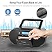 M-Amazup Boombox CD Player Portable, Cassette Player Combo with CD MP3 Bluetooth AUX TF USB FM Radio AC/DC Powered, Boom Box with Remote Control, Headphone Jack, Stereo Sound for Home,Kids,Gift