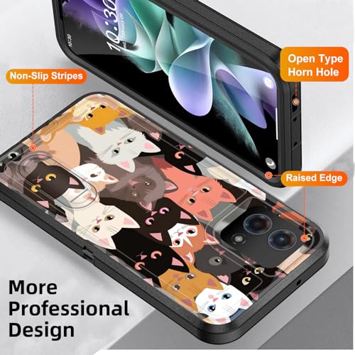 BFUKVOU for Moto G Stylus 5G 2024 Case with Built in Kickstand,Shockproof/Dustproof/Drop Proof 3-Layer Military Grade Protective Cover for Motorola Moto G Stylus 5G 2024,Colorful Cats - image 4