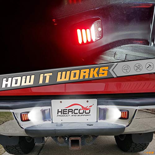 Hercoo White Led License Plate Light Lamp With Red Oled Neon Tube Rear Tag Lights Compatible With 2005-2015 Tacoma & 2000-2013 Tundra Pickup Truck, Pack Of 2 #TOP3