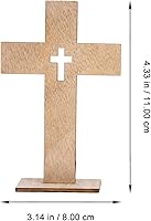 Vista 4 de 20 piezas de decoración de cruz de madera artesanías en forma de cruz adornos de mesa decoración letrero