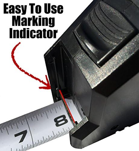 QUICKDRAW DIY Self Marking 25' Foot Tape Measure - 1st Measuring Tape with a Built in Pencil - Best Steel Tape - Power Locking Tape Ruler
