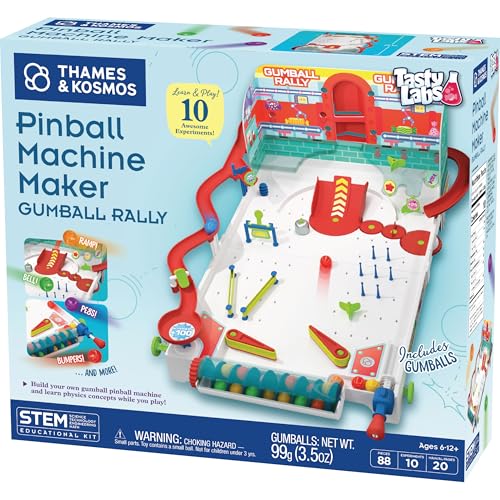 Thames & Kosmos Pinball Machine Maker STEM Experiment Kit Toy of the Year Finalist, Gumball Rally l Explore Physics, Force, Motion, Gravity, Simple Machines