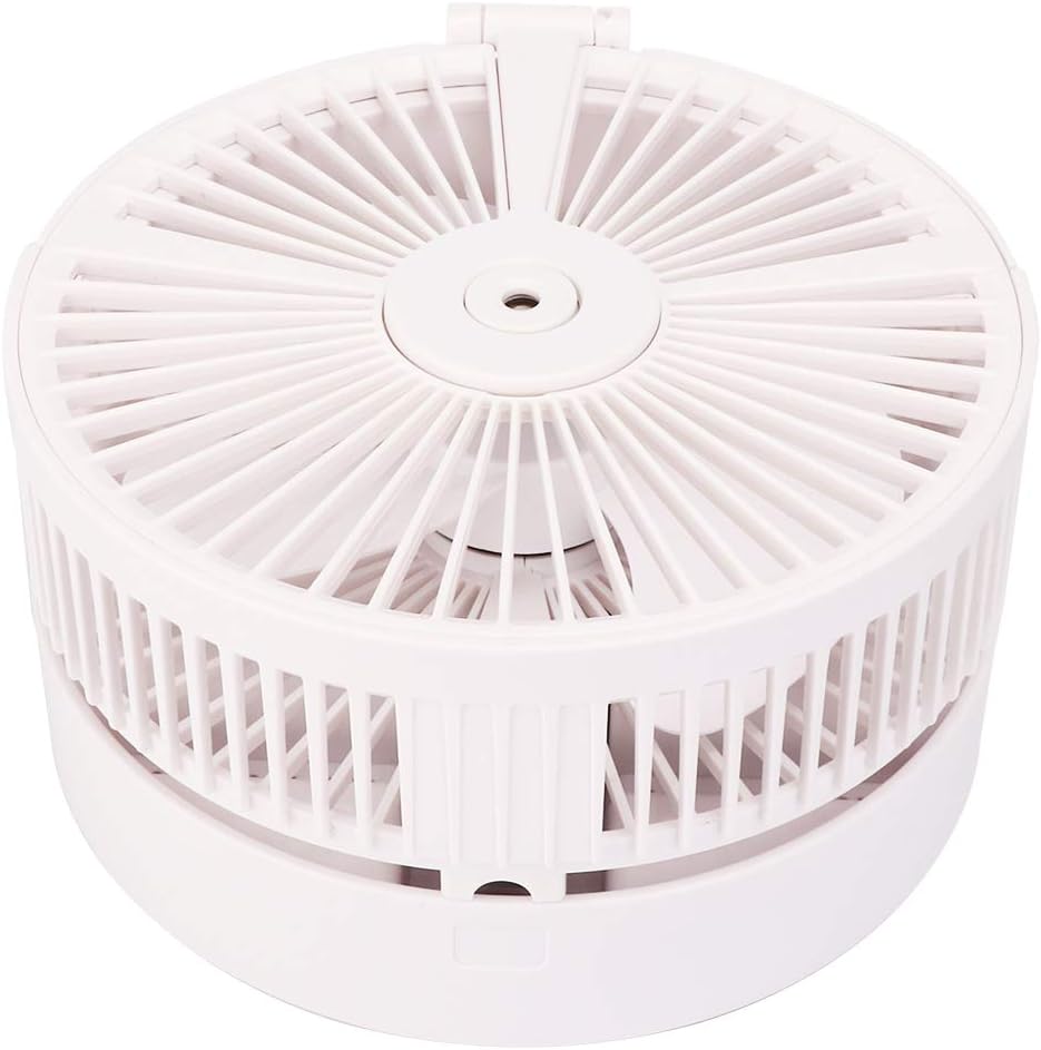 GOTOTOP Telescopic Desktop Fan, Folding Hydrating LED Fan USB Charging, Suitable for Desk or Floor with Atomizing Function, Portable USB Power