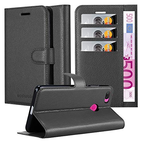 Cadorabo Custodia Libro per Xiaomi Mi 8 LITE in NERO CARBONE - con Vani di Carte, Funzione Stand e Chiusura Magnetica - Portafoglio Cover Case Wallet Book Etui Protezione