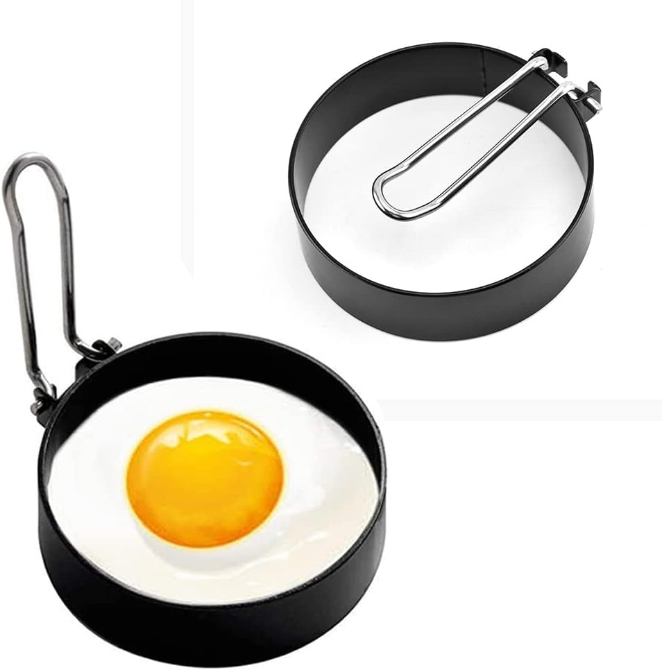 Egg Rings for Frying, for Frying 2/1pcs Egg Frying Rings Nonstick Metal Omelette with Handle Round Pancake Moulds for Kitchen Fried Egg Ring(1 Pcs)