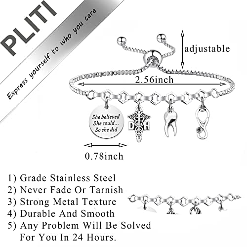 Image of PLITI Dental Hygienist Gift Dentist Gift DH Gift New Dentist Gift She Believed She Could So She Did Bangle
