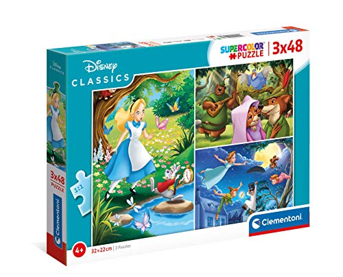 Clementoni Puzzle Per Bambini 3x48 Pezzi Supercolor - Puffi - 32x22 Cm - Made In Italy Dai 5 Anni In Su