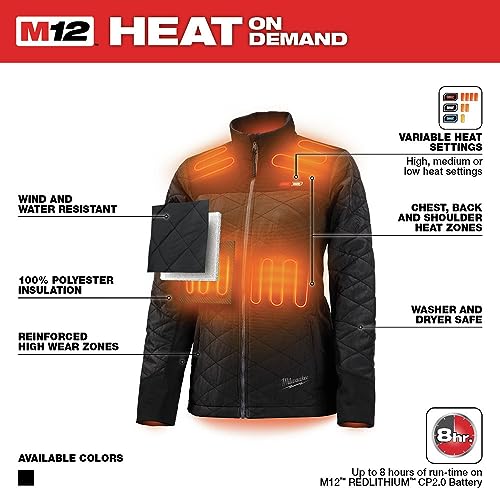 Milwaukee 233B M12 Black Heated Women's Axis Jacket Kit, Size Xlarge Extra Large #TOP3